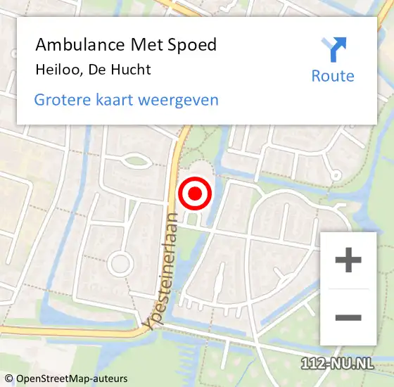 Locatie op kaart van de 112 melding: Ambulance Met Spoed Naar Heiloo, De Hucht op 11 april 2023 20:37