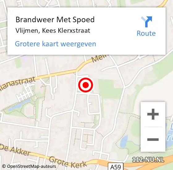 Locatie op kaart van de 112 melding: Brandweer Met Spoed Naar Vlijmen, Kees Klerxstraat op 12 april 2023 12:31
