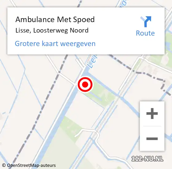 Locatie op kaart van de 112 melding: Ambulance Met Spoed Naar Lisse, Loosterweg Noord op 12 april 2023 13:53