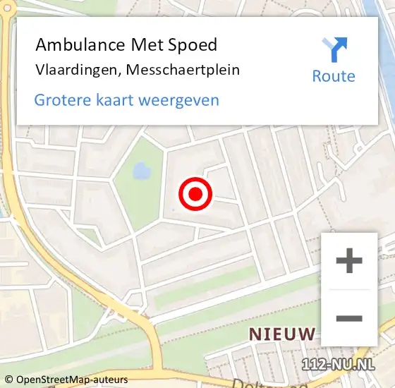 Locatie op kaart van de 112 melding: Ambulance Met Spoed Naar Vlaardingen, Messchaertplein op 12 april 2023 14:18