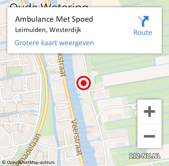 Locatie op kaart van de 112 melding: Ambulance Met Spoed Naar Leimuiden, Westerdijk op 12 april 2023 15:49