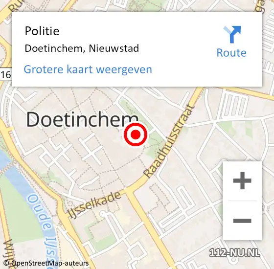 Locatie op kaart van de 112 melding: Politie Doetinchem, Nieuwstad op 12 april 2023 16:56