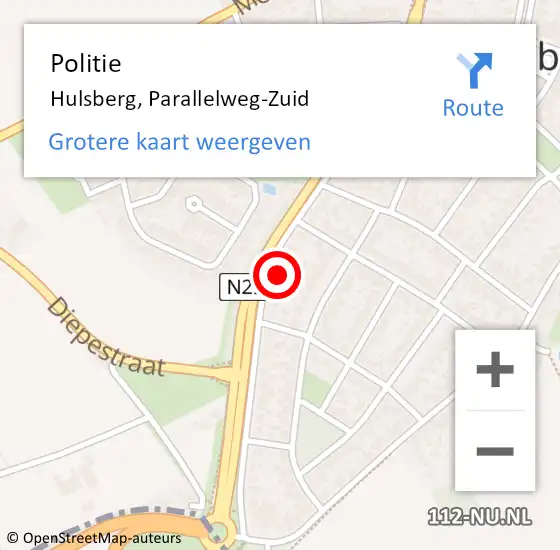 Locatie op kaart van de 112 melding: Politie Hulsberg, Parallelweg-Zuid op 12 april 2023 17:18