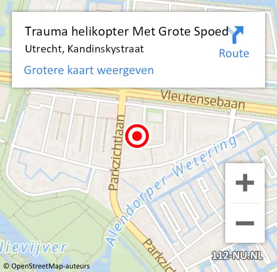 Locatie op kaart van de 112 melding: Trauma helikopter Met Grote Spoed Naar Utrecht, Kandinskystraat op 12 april 2023 23:39