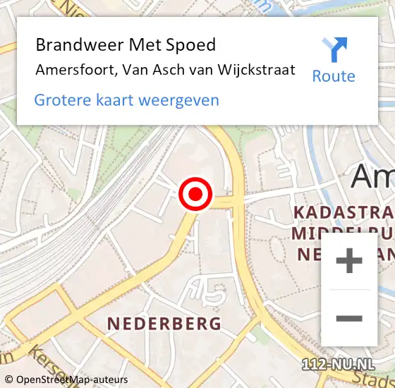 Locatie op kaart van de 112 melding: Brandweer Met Spoed Naar Amersfoort, Van Asch van Wijckstraat op 13 april 2023 03:59