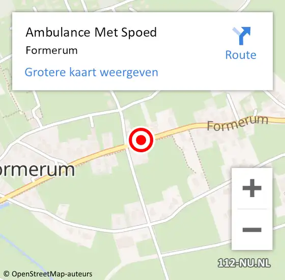 Locatie op kaart van de 112 melding: Ambulance Met Spoed Naar Formerum op 22 augustus 2014 08:17