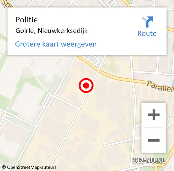Locatie op kaart van de 112 melding: Politie Goirle, Nieuwkerksedijk op 13 april 2023 15:34