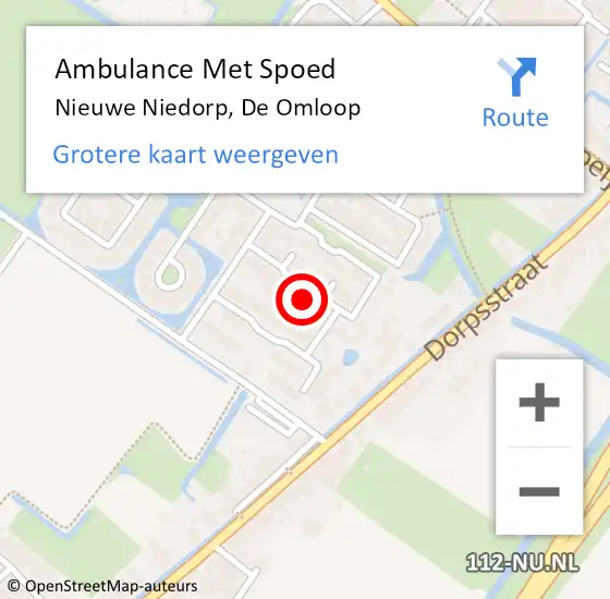 Locatie op kaart van de 112 melding: Ambulance Met Spoed Naar Nieuwe Niedorp, De Omloop op 13 april 2023 17:19