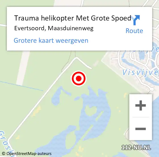 Locatie op kaart van de 112 melding: Trauma helikopter Met Grote Spoed Naar Evertsoord, Maasduinenweg op 13 april 2023 20:16