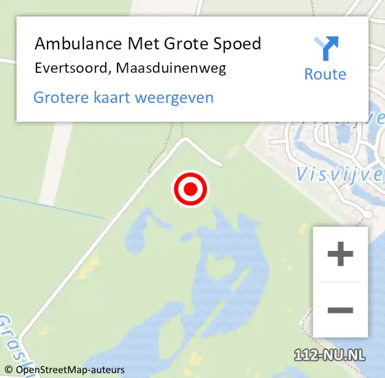 Locatie op kaart van de 112 melding: Ambulance Met Grote Spoed Naar Evertsoord, Maasduinenweg op 13 april 2023 20:16