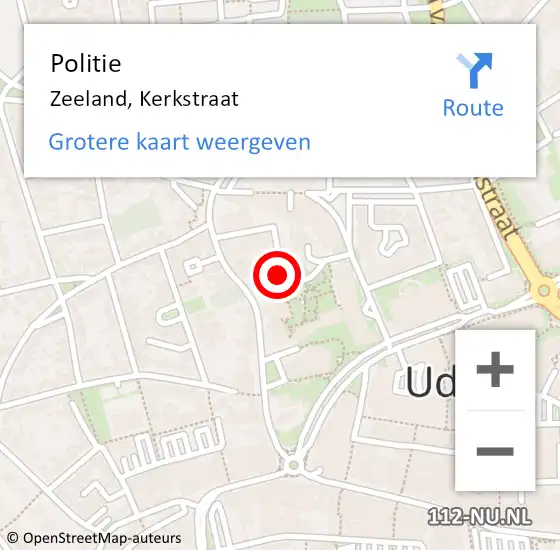 Locatie op kaart van de 112 melding: Politie Zeeland, Kerkstraat op 14 april 2023 14:27