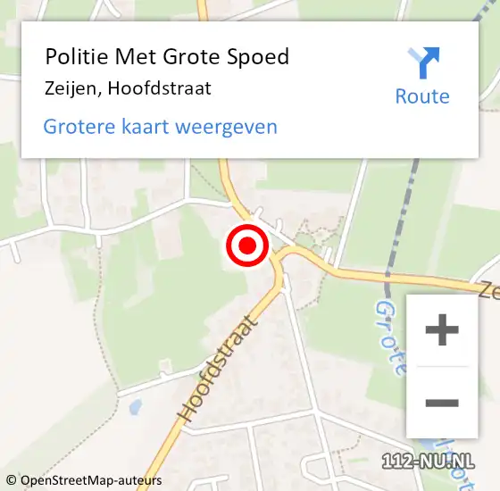 Locatie op kaart van de 112 melding: Politie Met Grote Spoed Naar Zeijen, Hoofdstraat op 14 april 2023 16:54