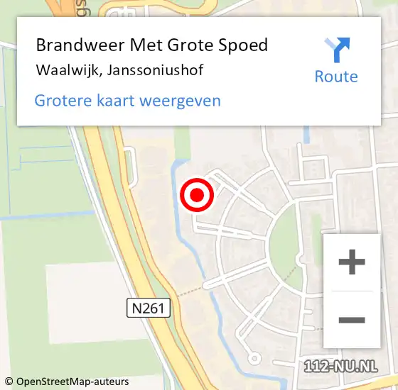 Locatie op kaart van de 112 melding: Brandweer Met Grote Spoed Naar Waalwijk, Janssoniushof op 14 april 2023 17:33