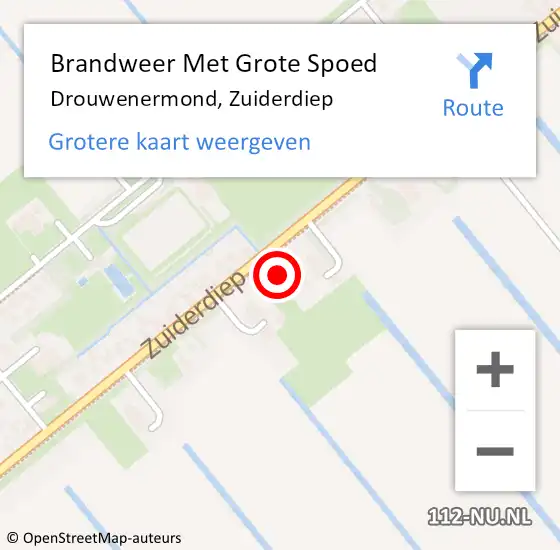 Locatie op kaart van de 112 melding: Brandweer Met Grote Spoed Naar Drouwenermond, Zuiderdiep op 14 april 2023 17:44