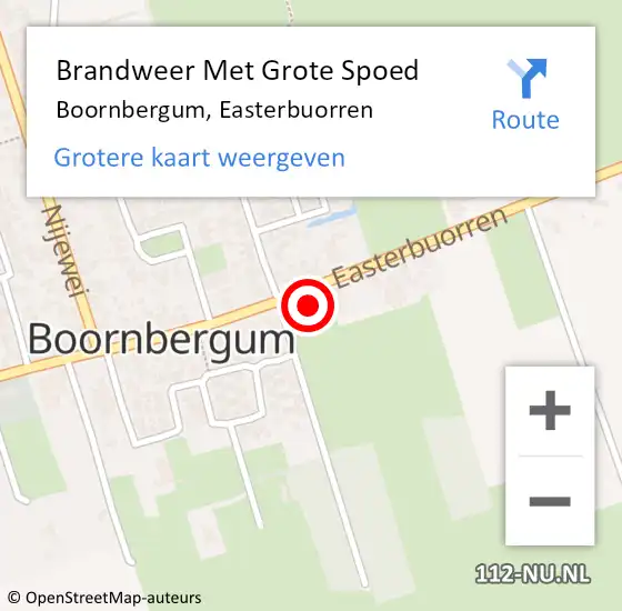 Locatie op kaart van de 112 melding: Brandweer Met Grote Spoed Naar Boornbergum, Easterbuorren op 14 april 2023 19:30
