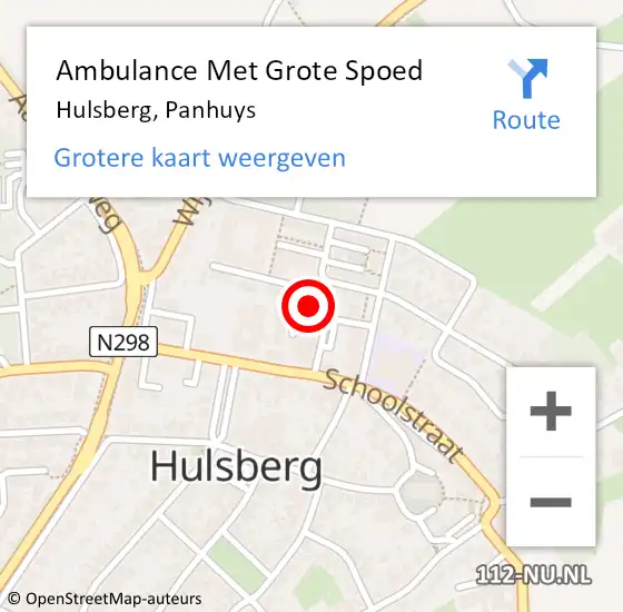 Locatie op kaart van de 112 melding: Ambulance Met Grote Spoed Naar Hulsberg, Panhuys op 14 april 2023 21:49