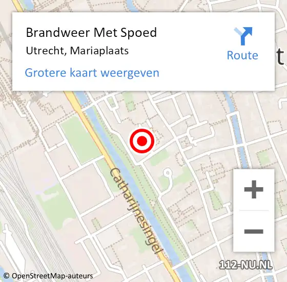 Locatie op kaart van de 112 melding: Brandweer Met Spoed Naar Utrecht, Mariaplaats op 14 april 2023 23:10