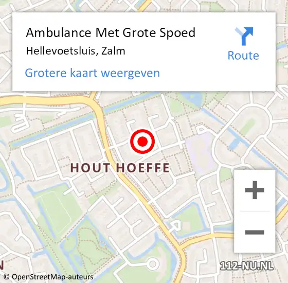 Locatie op kaart van de 112 melding: Ambulance Met Grote Spoed Naar Hellevoetsluis, Zalm op 15 april 2023 04:06