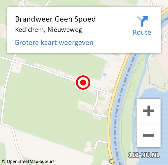 Locatie op kaart van de 112 melding: Brandweer Geen Spoed Naar Kedichem, Nieuweweg op 15 april 2023 06:54