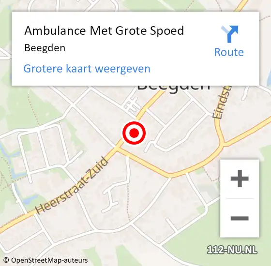 Locatie op kaart van de 112 melding: Ambulance Met Grote Spoed Naar Beegden op 15 april 2023 10:35