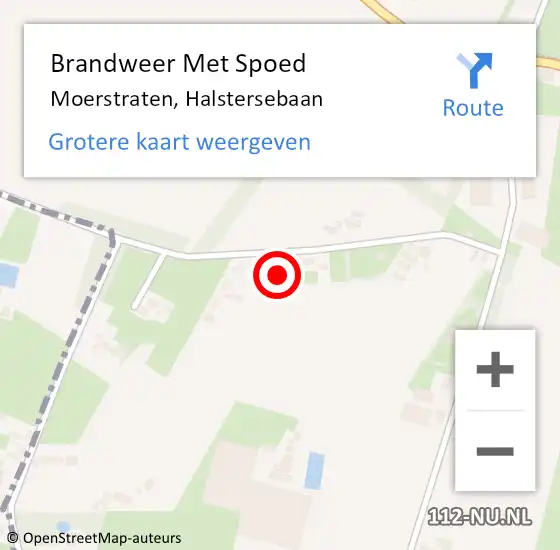 Locatie op kaart van de 112 melding: Brandweer Met Spoed Naar Moerstraten, Halstersebaan op 15 april 2023 10:56
