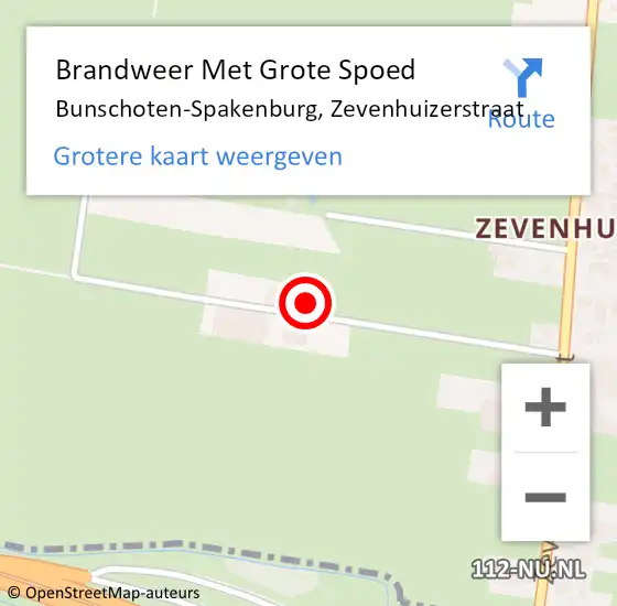 Locatie op kaart van de 112 melding: Brandweer Met Grote Spoed Naar Bunschoten-Spakenburg, Zevenhuizerstraat op 15 april 2023 16:01