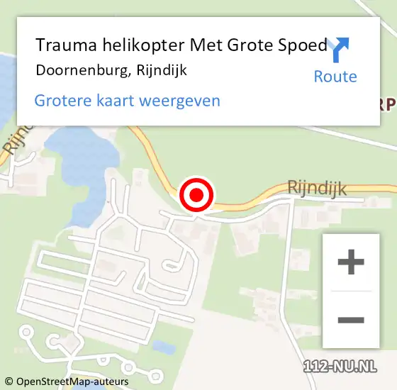 Locatie op kaart van de 112 melding: Trauma helikopter Met Grote Spoed Naar Doornenburg, Rijndijk op 15 april 2023 16:41