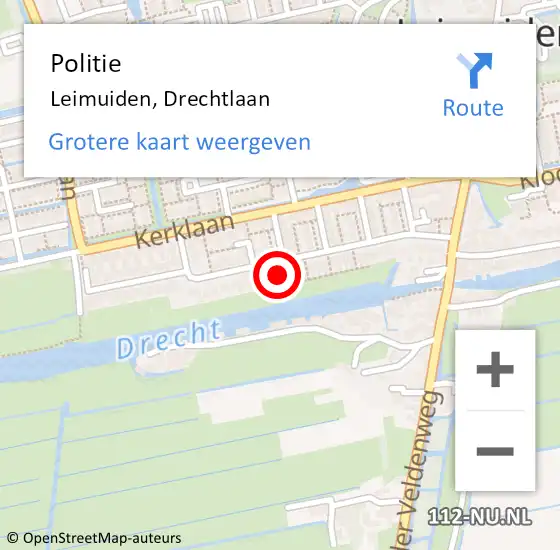 Locatie op kaart van de 112 melding: Politie Leimuiden, Drechtlaan op 15 april 2023 17:38