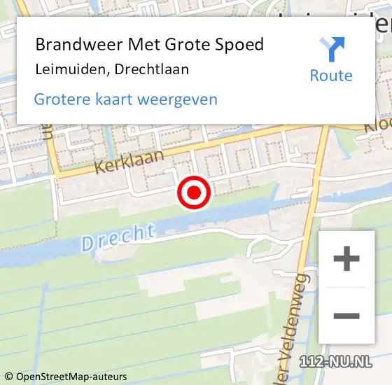 Locatie op kaart van de 112 melding: Brandweer Met Grote Spoed Naar Leimuiden, Drechtlaan op 15 april 2023 17:38