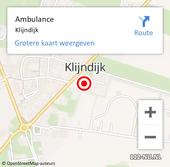 Locatie op kaart van de 112 melding: Ambulance Klijndijk op 15 april 2023 19:20