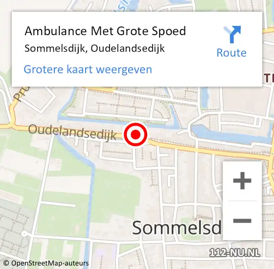 Locatie op kaart van de 112 melding: Ambulance Met Grote Spoed Naar Sommelsdijk, Oudelandsedijk op 16 april 2023 04:33