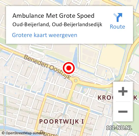 Locatie op kaart van de 112 melding: Ambulance Met Grote Spoed Naar Oud-Beijerland, Oud-Beijerlandsedijk op 16 april 2023 12:20