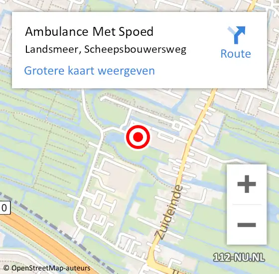 Locatie op kaart van de 112 melding: Ambulance Met Spoed Naar Landsmeer, Scheepsbouwersweg op 16 april 2023 12:36