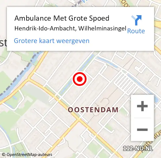 Locatie op kaart van de 112 melding: Ambulance Met Grote Spoed Naar Hendrik-Ido-Ambacht, Wilhelminasingel op 16 april 2023 12:39