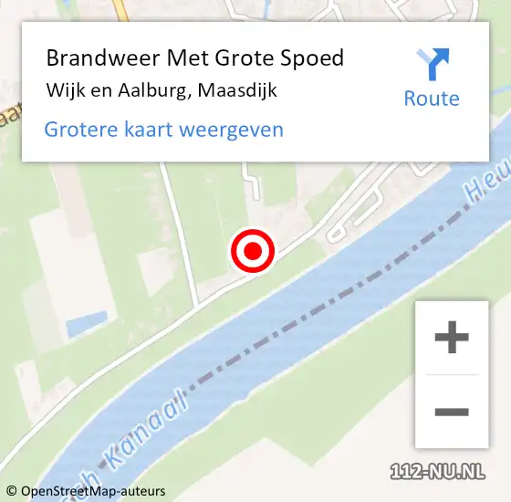 Locatie op kaart van de 112 melding: Brandweer Met Grote Spoed Naar Wijk en Aalburg, Maasdijk op 16 april 2023 13:21
