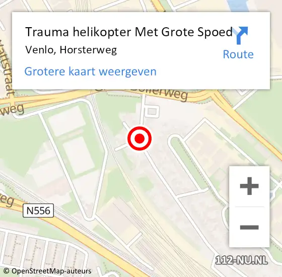 Locatie op kaart van de 112 melding: Trauma helikopter Met Grote Spoed Naar Venlo, Horsterweg op 16 april 2023 13:25