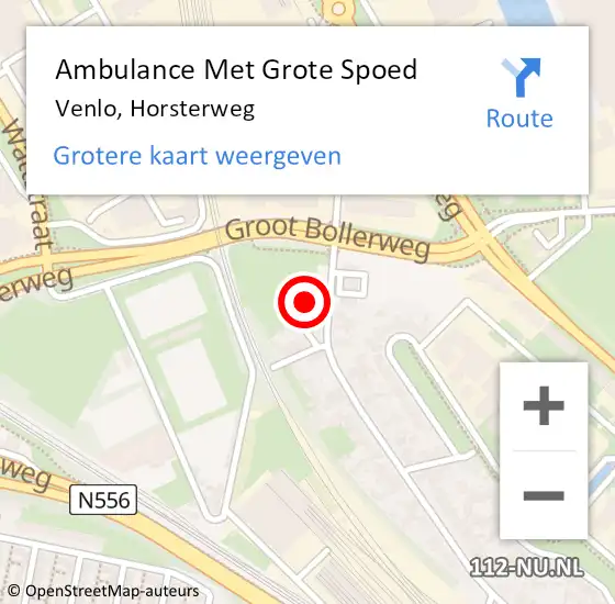 Locatie op kaart van de 112 melding: Ambulance Met Grote Spoed Naar Venlo, Horsterweg op 16 april 2023 13:25