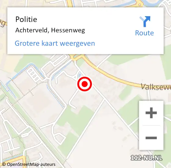 Locatie op kaart van de 112 melding: Politie Achterveld, Hessenweg op 16 april 2023 14:13