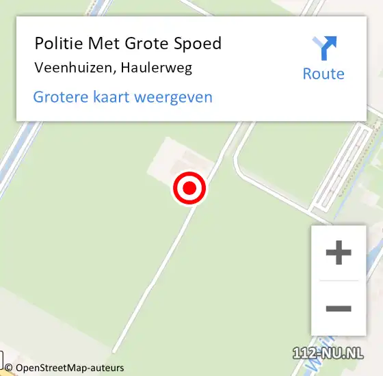 Locatie op kaart van de 112 melding: Politie Met Grote Spoed Naar Veenhuizen, Haulerweg op 16 april 2023 17:18