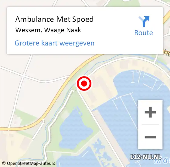Locatie op kaart van de 112 melding: Ambulance Met Spoed Naar Wessem, Waage Naak op 16 april 2023 18:05