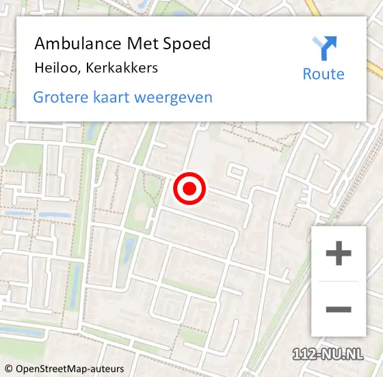 Locatie op kaart van de 112 melding: Ambulance Met Spoed Naar Heiloo, Kerkakkers op 16 april 2023 18:44