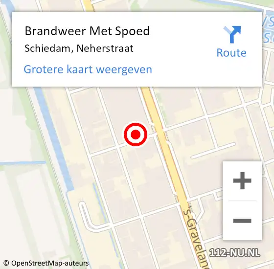 Locatie op kaart van de 112 melding: Brandweer Met Spoed Naar Schiedam, Neherstraat op 16 april 2023 19:33