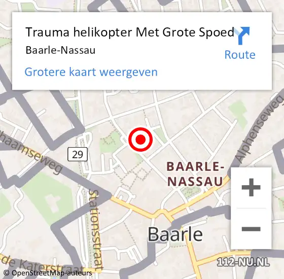 Locatie op kaart van de 112 melding: Trauma helikopter Met Grote Spoed Naar Baarle-Nassau op 16 april 2023 19:38