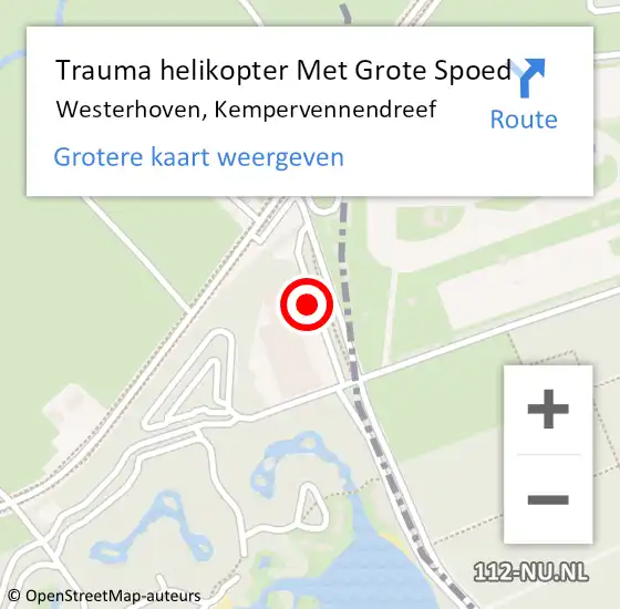 Locatie op kaart van de 112 melding: Trauma helikopter Met Grote Spoed Naar Westerhoven, Kempervennendreef op 16 april 2023 19:45