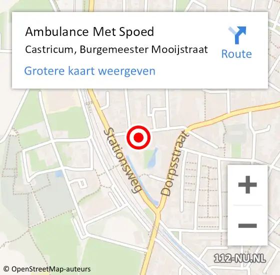Locatie op kaart van de 112 melding: Ambulance Met Spoed Naar Castricum, Burgemeester Mooijstraat op 16 april 2023 21:00