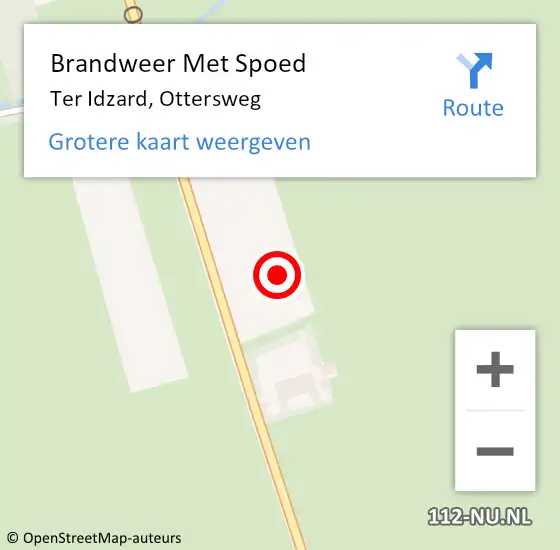 Locatie op kaart van de 112 melding: Brandweer Met Spoed Naar Ter Idzard, Ottersweg op 16 april 2023 21:57