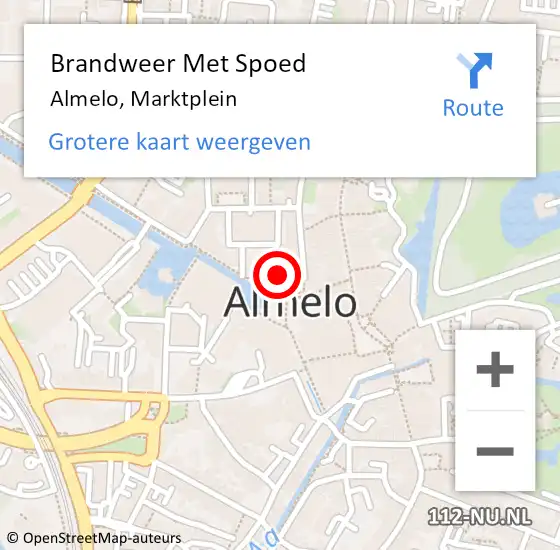 Locatie op kaart van de 112 melding: Brandweer Met Spoed Naar Almelo, Marktplein op 17 april 2023 05:59