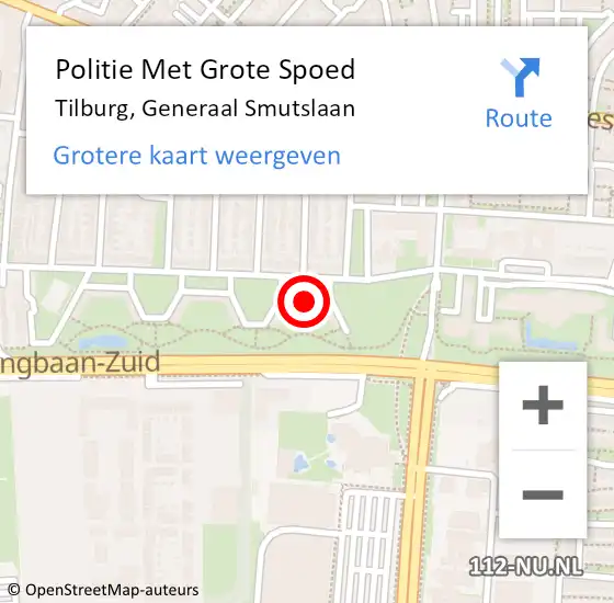 Locatie op kaart van de 112 melding: Politie Met Grote Spoed Naar Tilburg, Generaal Smutslaan op 17 april 2023 10:49
