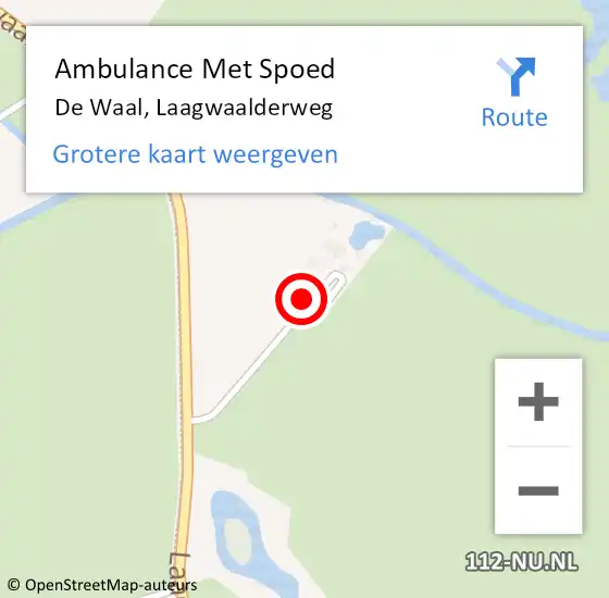 Locatie op kaart van de 112 melding: Ambulance Met Spoed Naar De Waal, Laagwaalderweg op 17 april 2023 17:23