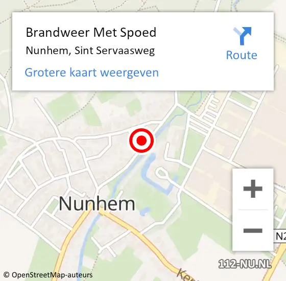 Locatie op kaart van de 112 melding: Brandweer Met Spoed Naar Nunhem, Sint Servaasweg op 17 april 2023 18:06